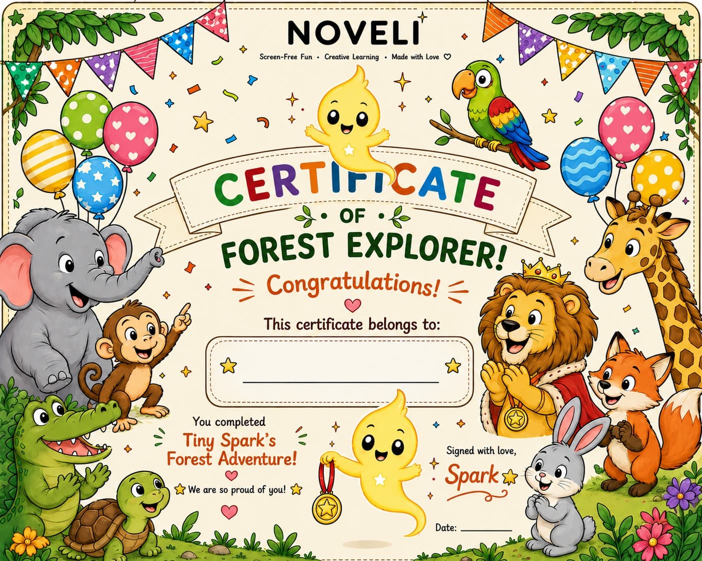 Tiny Spark achievement certificate
